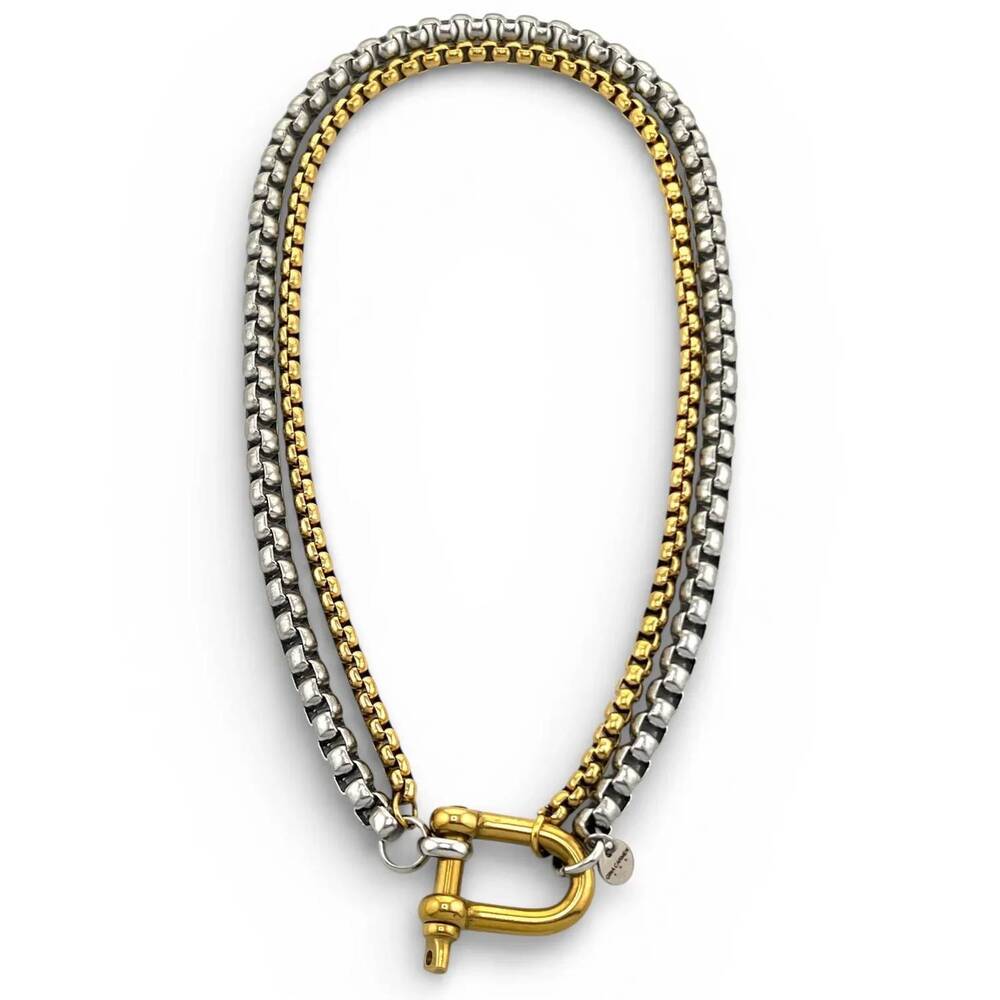 NEW GINA CARMEN roxi necklace in silver gold